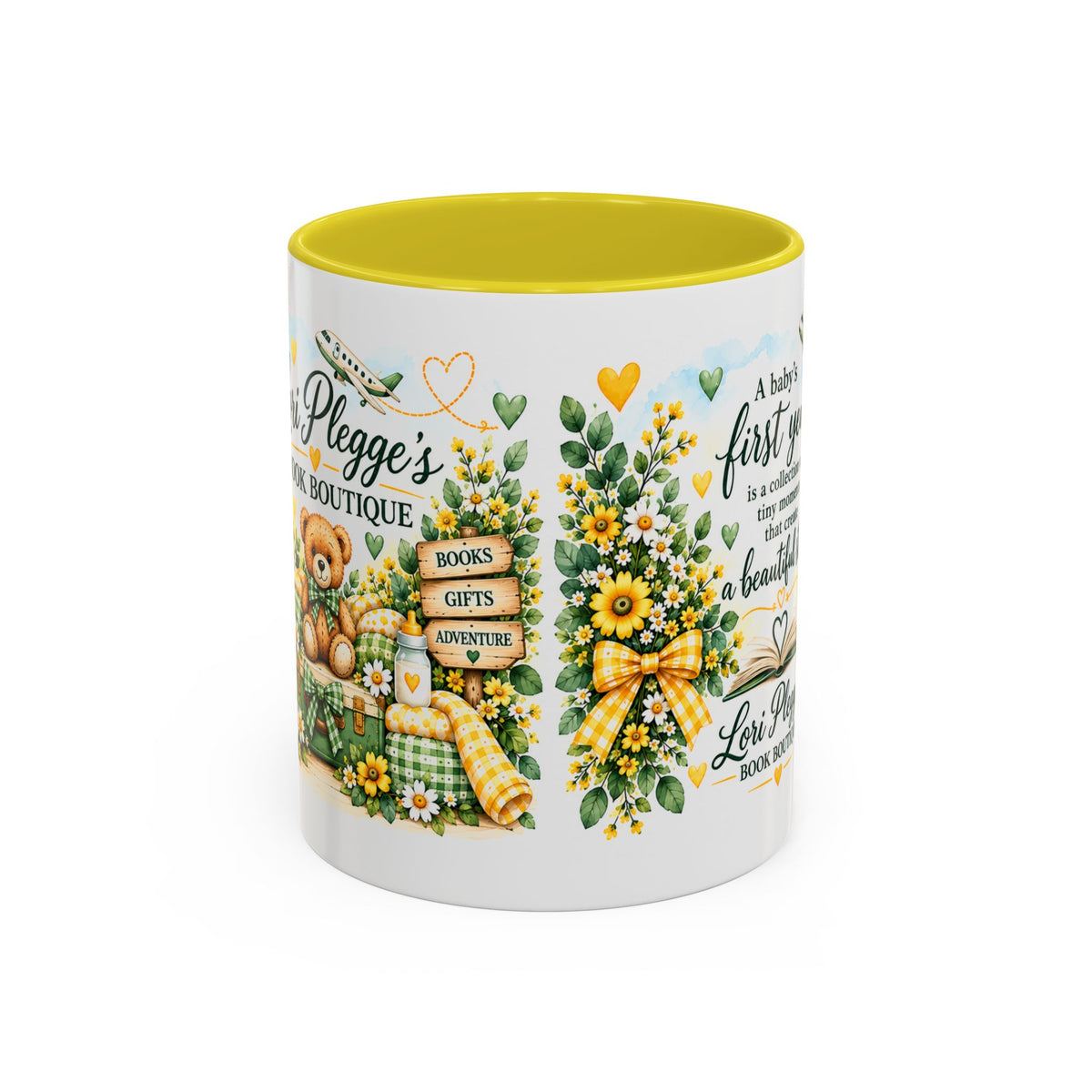 Baby's First Chapter Keepsake Mugs - Green & Yellow