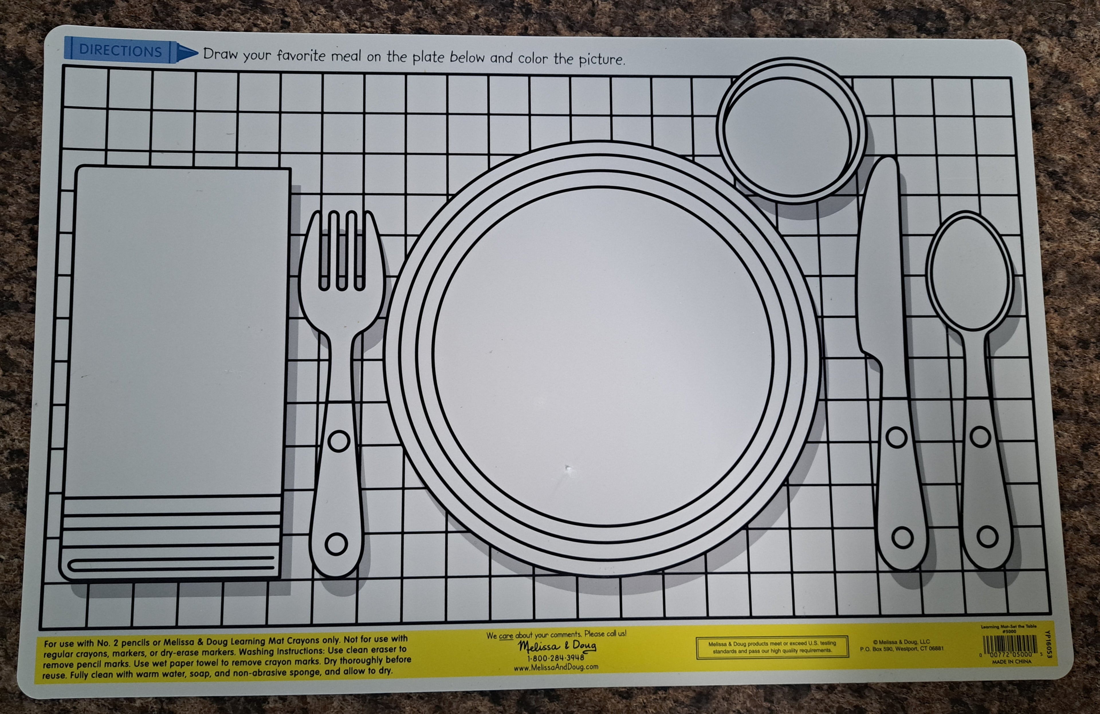 Kid's Fun Learning Table Placemats