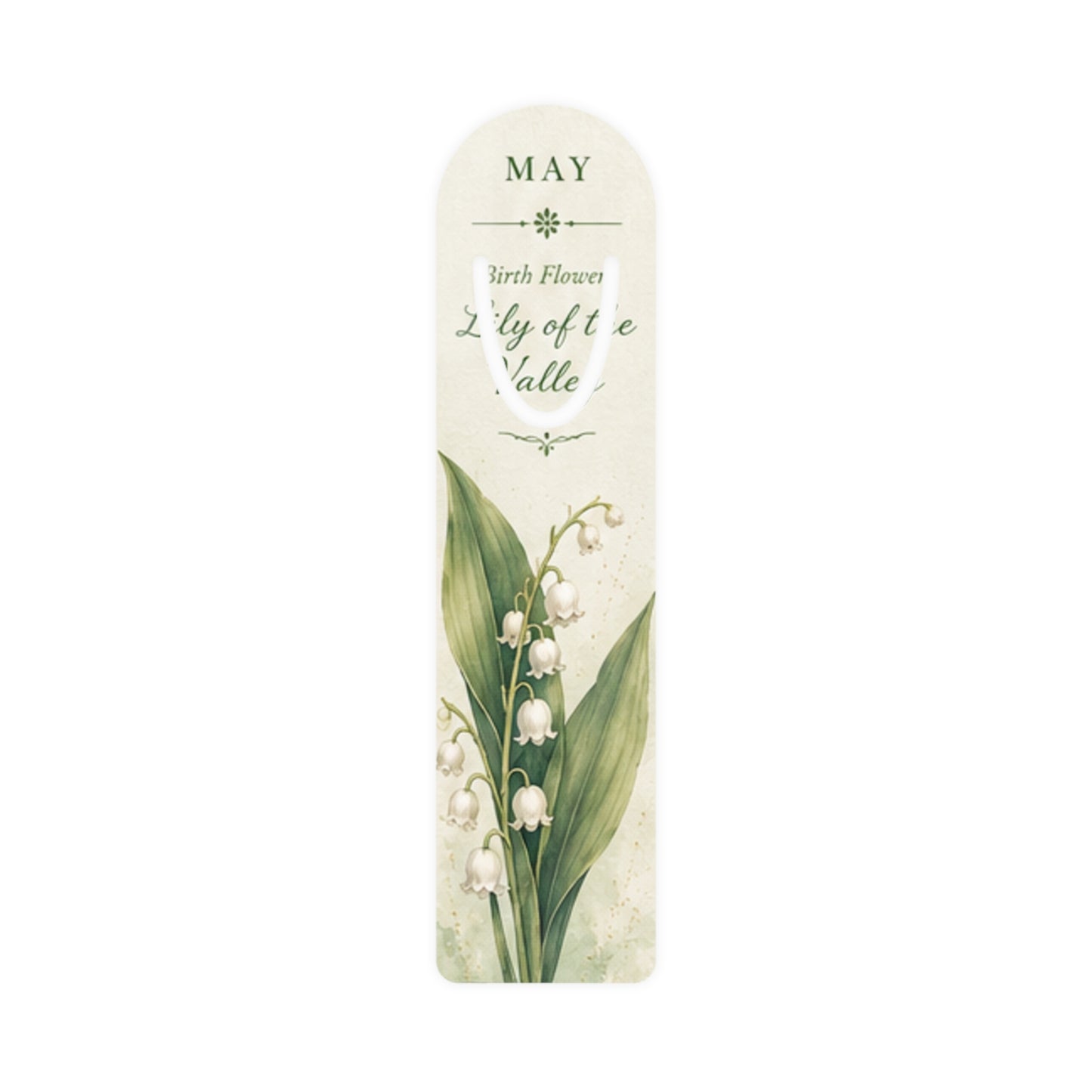 Bookmark (e) - May Lily of the Valley Metal  — Botanical Birth Flower Gift