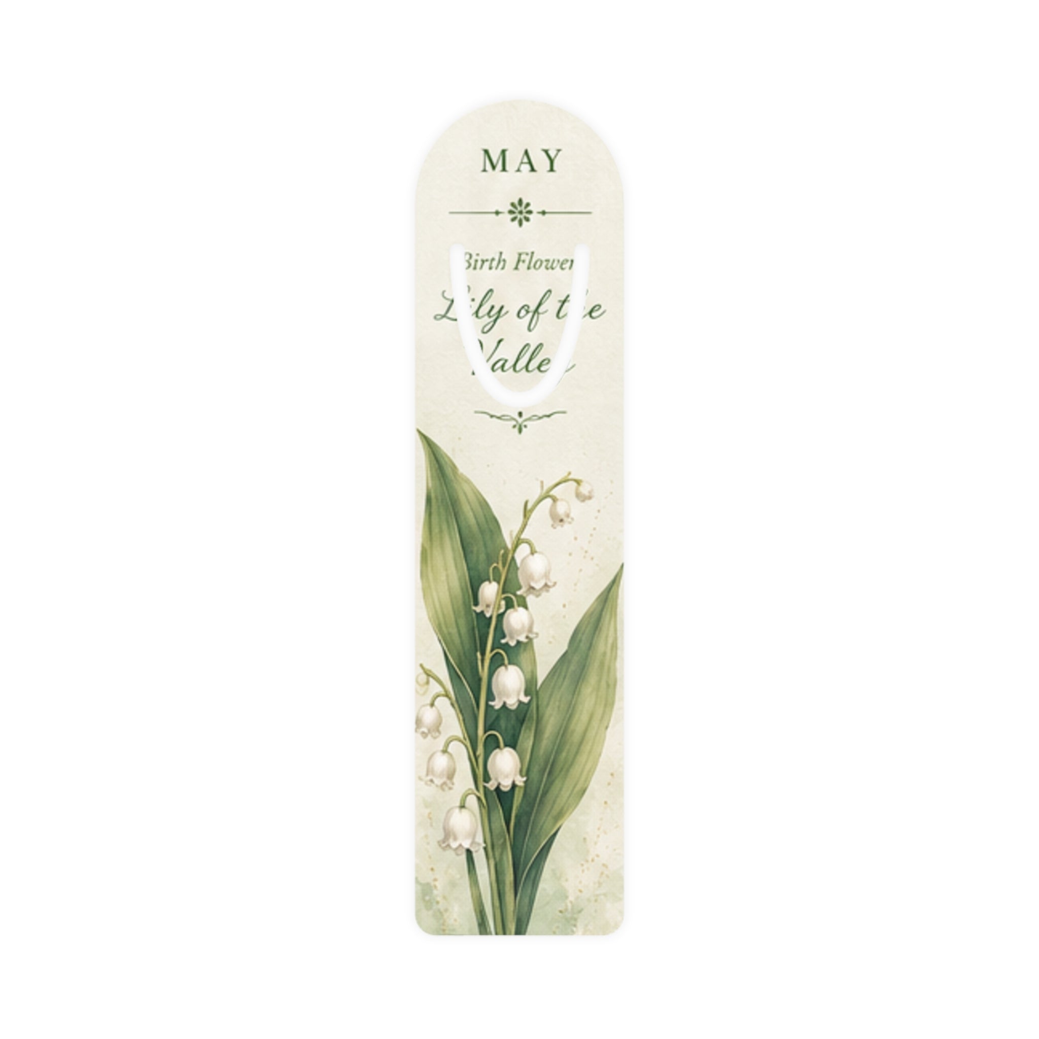 Bookmark (e) - May Lily of the Valley Metal  — Botanical Birth Flower Gift