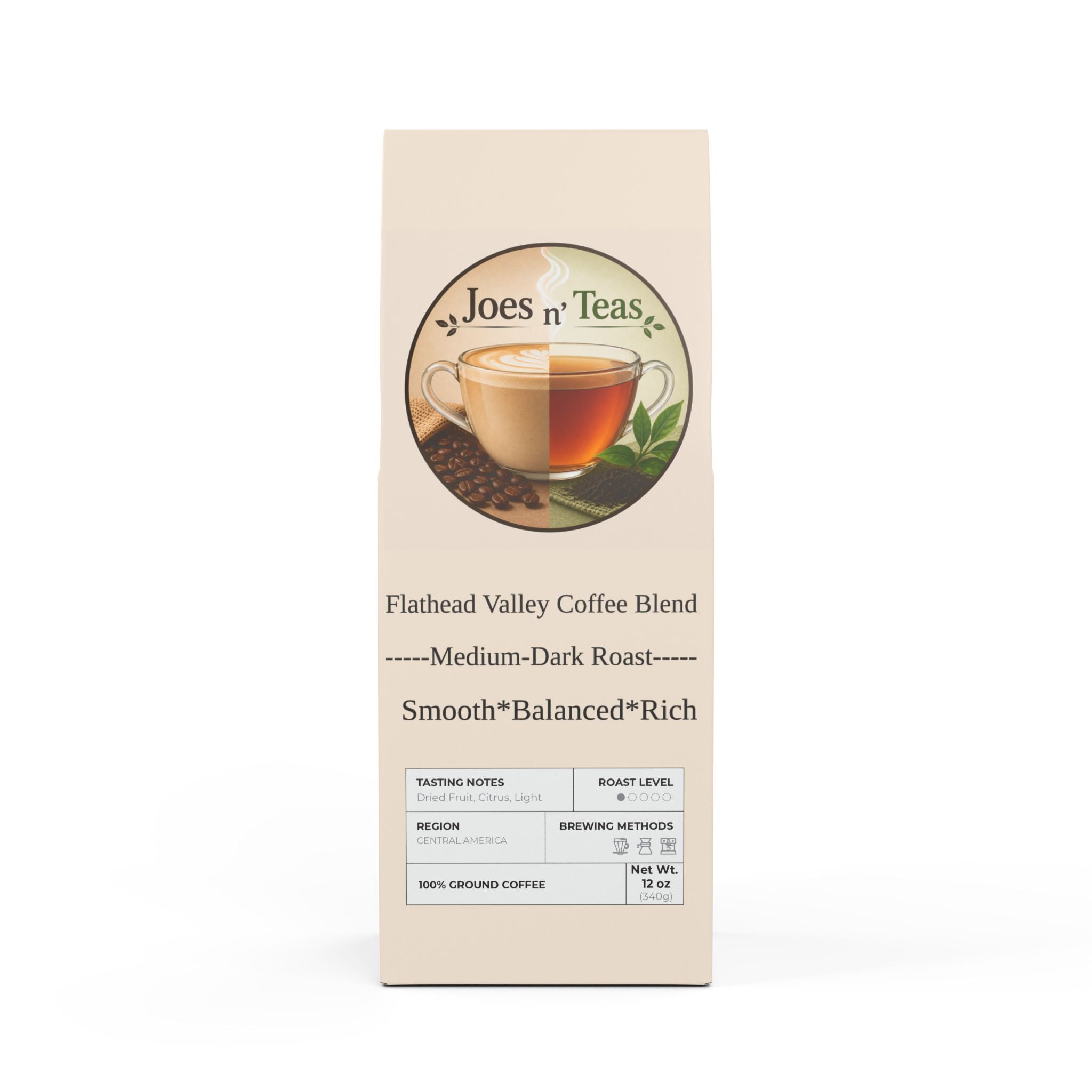 Joes N' Teas Coffee - Flathead Valley Coffee Blend (Medium-Dark Roast)