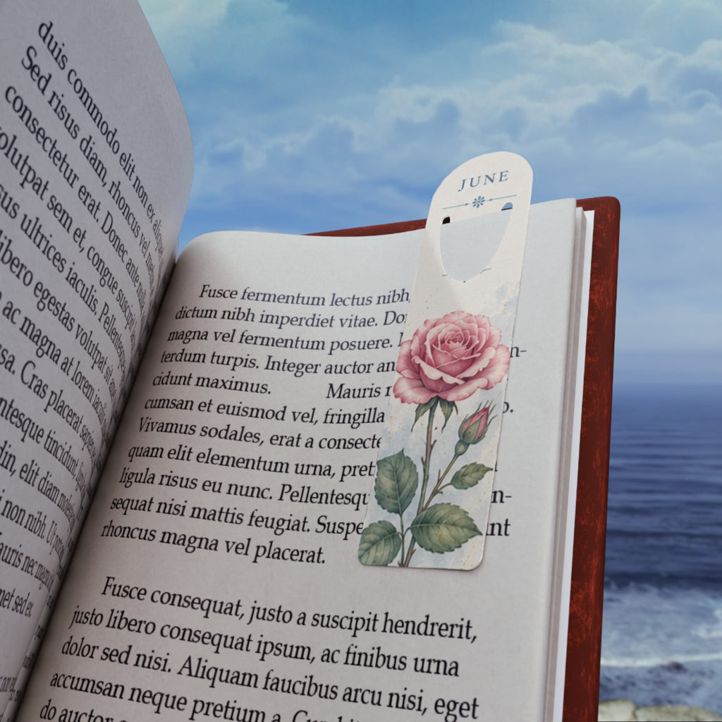Bookmark (f) - June Rose Floral – Botanical Metal Book Marker