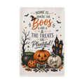 Great Ideas for Special Occasions January - December - Halloween Kitchen Towel - "Home is Where the Boos Are & The Treats Are Plentiful" Waffle Weave