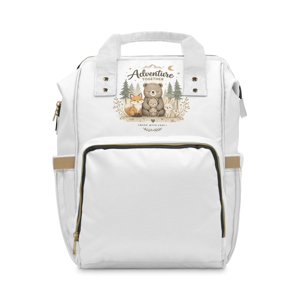 Baby Diaper Backpack — Cute Woodland Bear & Fox Nursery Bag