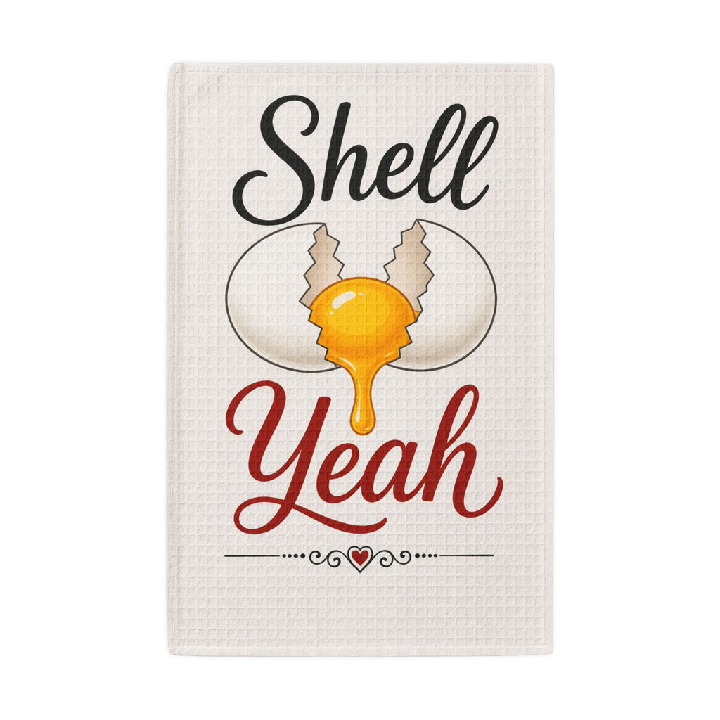 201 Ways to Fix an Egg - “Shell Yeah” Cracked Egg Waffle Weave Dish Towel