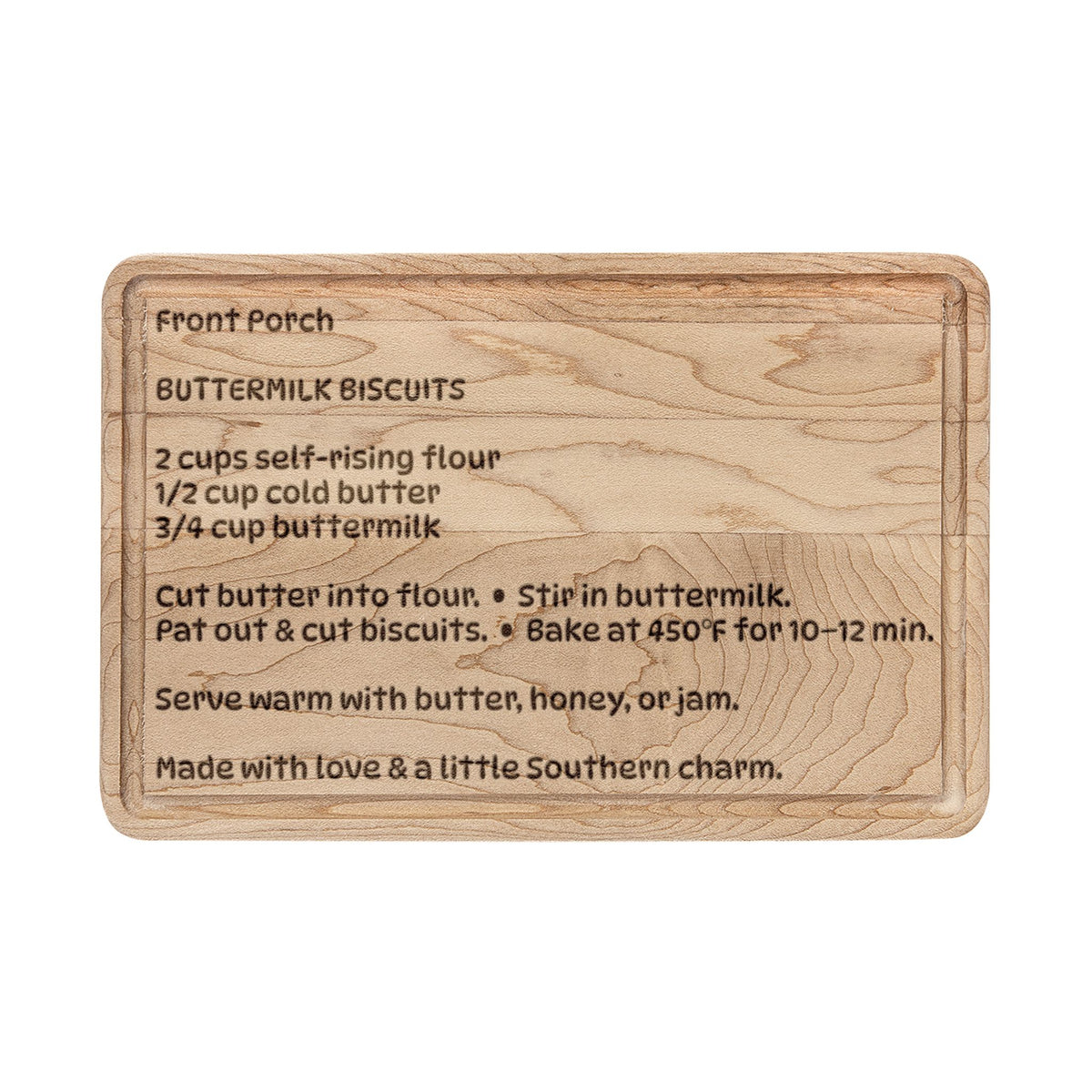 Well Butter My Butt & Call Me a Biscuit - Engraved Recipe Wooden Cutting Board