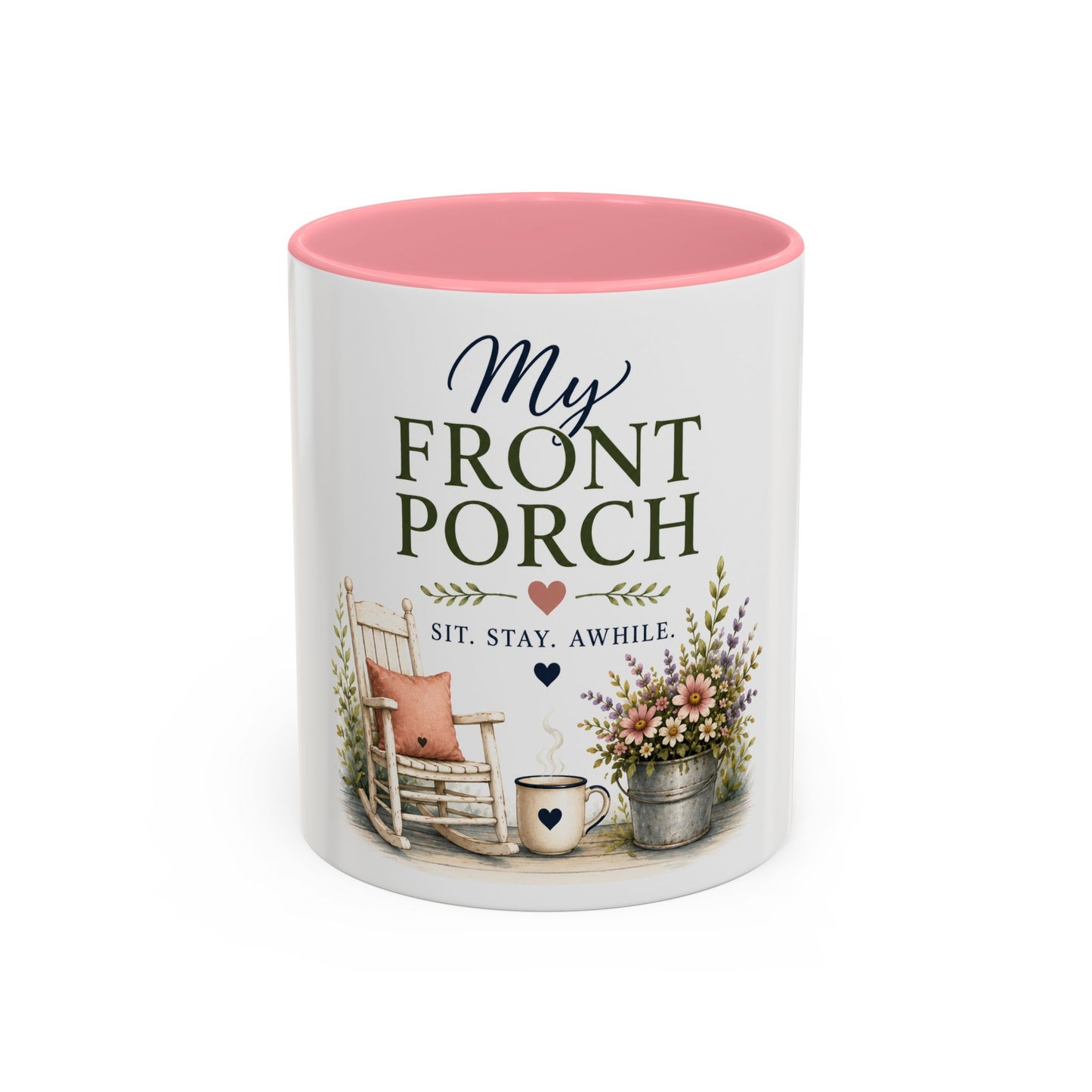 Lori's Front Porch Mug — Cozy Rustic Porch Scene Accent Coffee Cup (11oz/15oz)