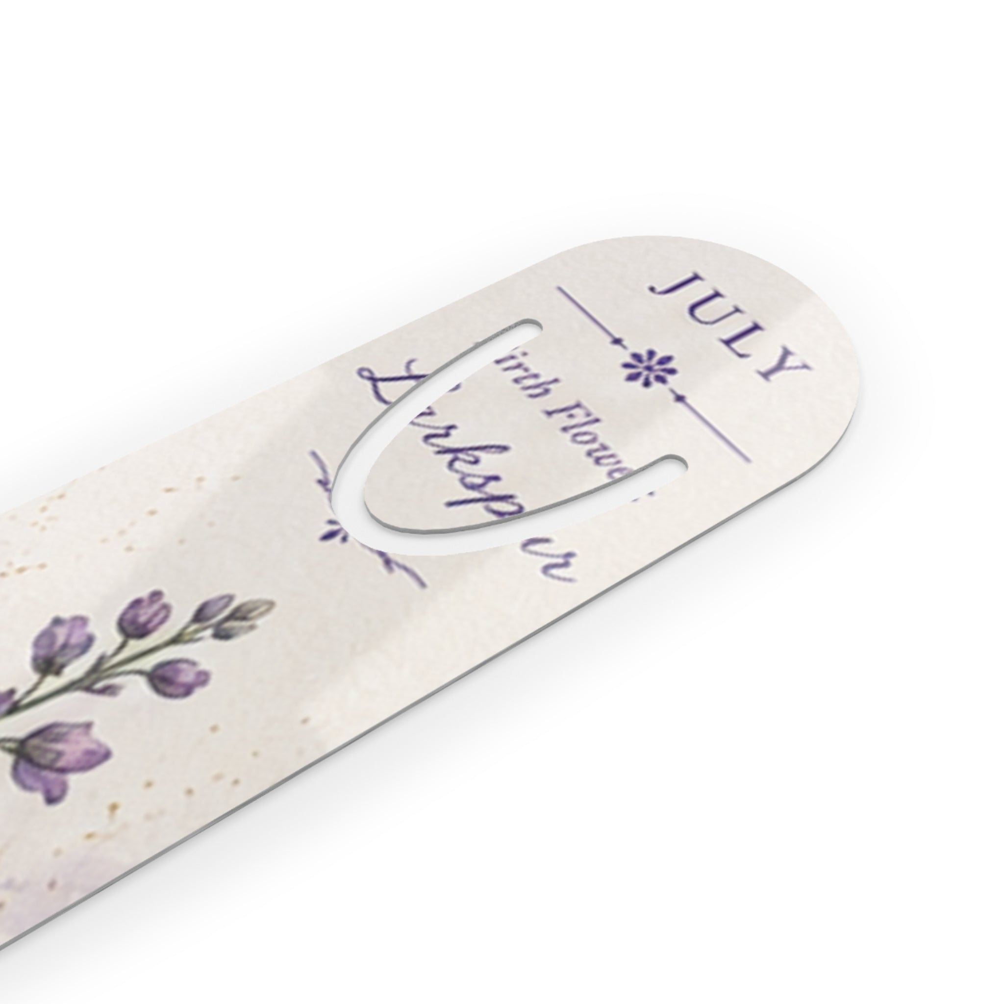 Bookmark (g) - July Larkspur Floral  — Botanical Birthday Gift