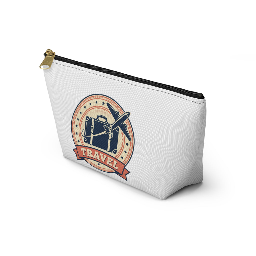 How to Become a House Sitter - Travel Accessory Pouch with Vintage Luggage & Plane Design