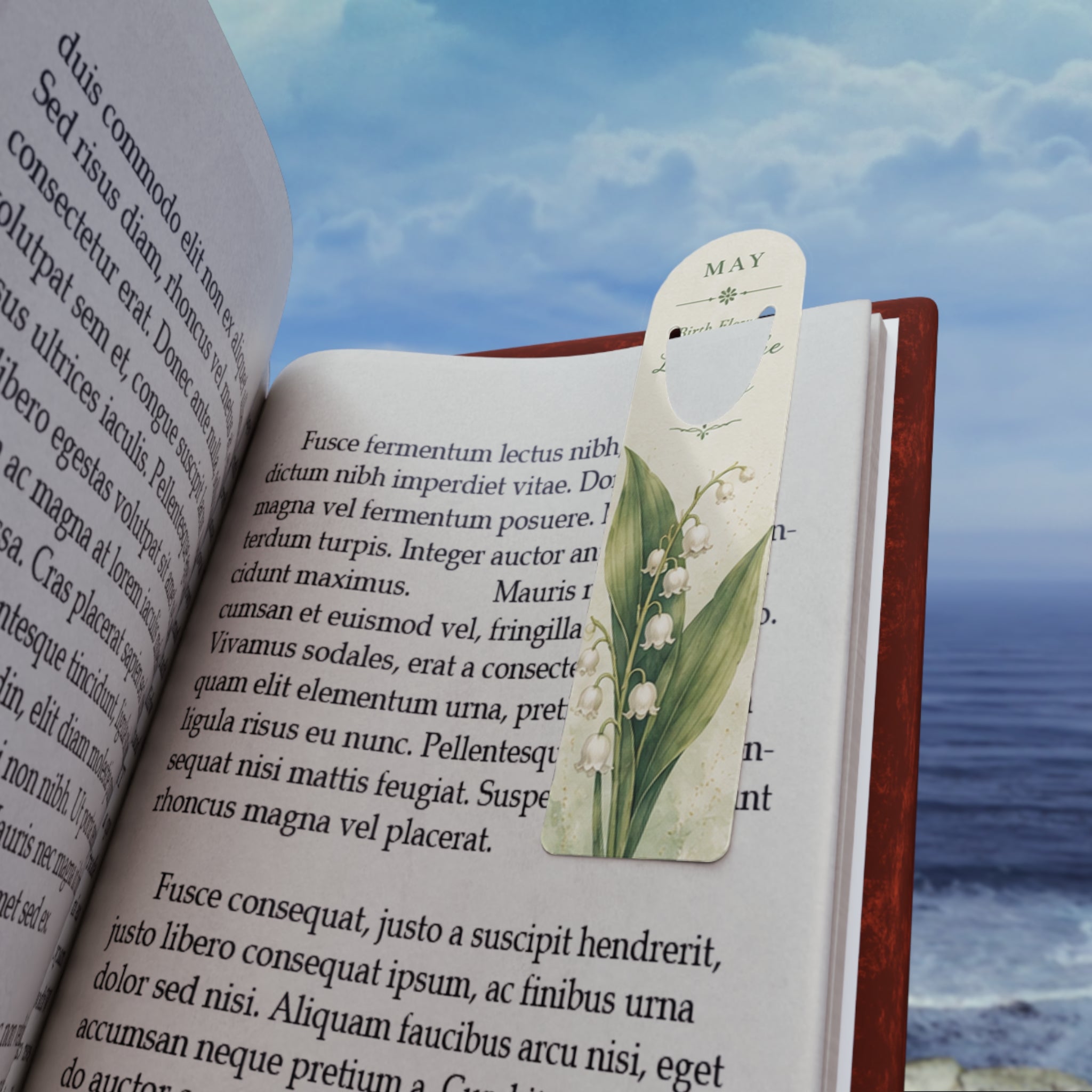 Bookmark (e) - May Lily of the Valley Metal  — Botanical Birth Flower Gift