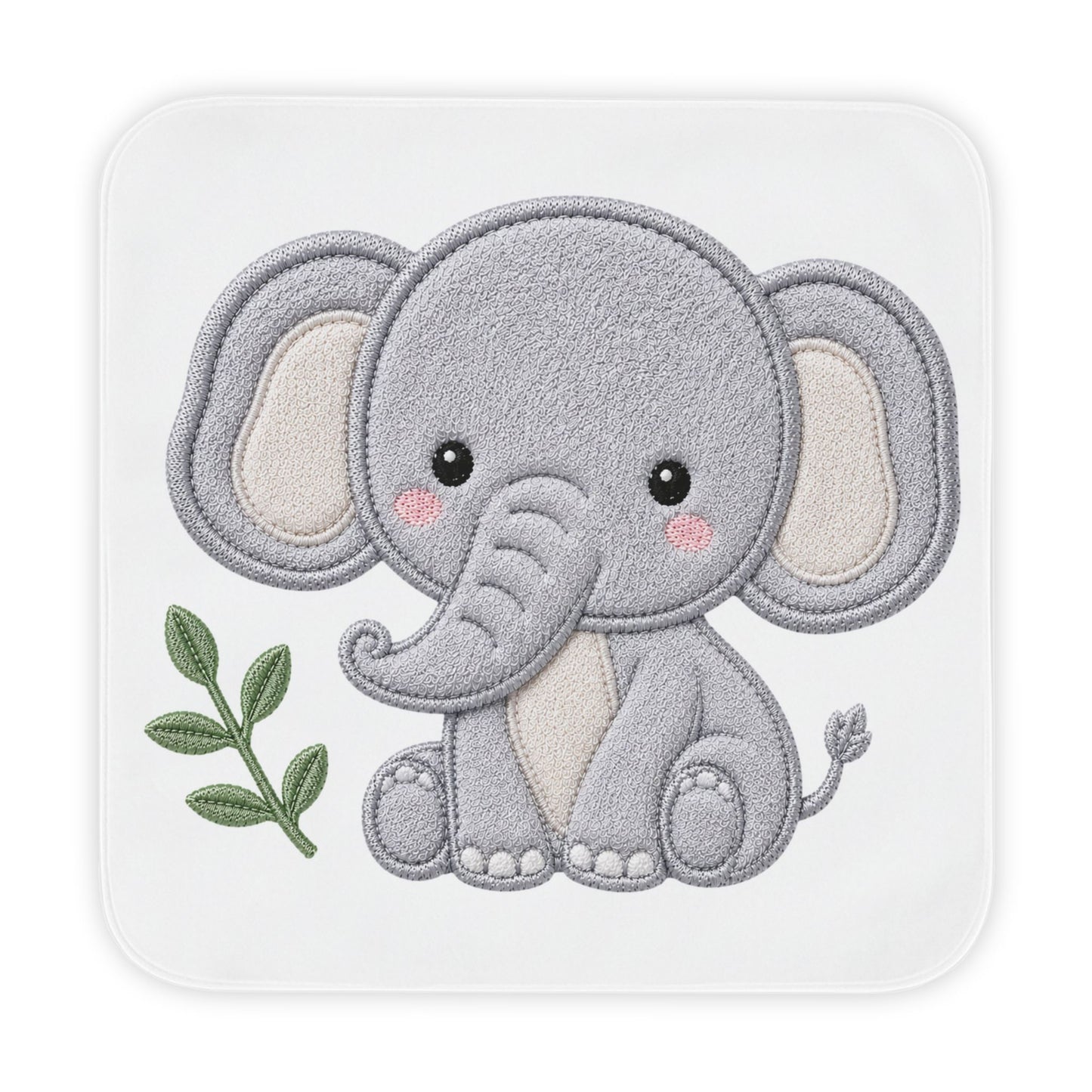 Baby Hooded Towel – Cute Grey Elephant Embroidered Infant Bath Wrap