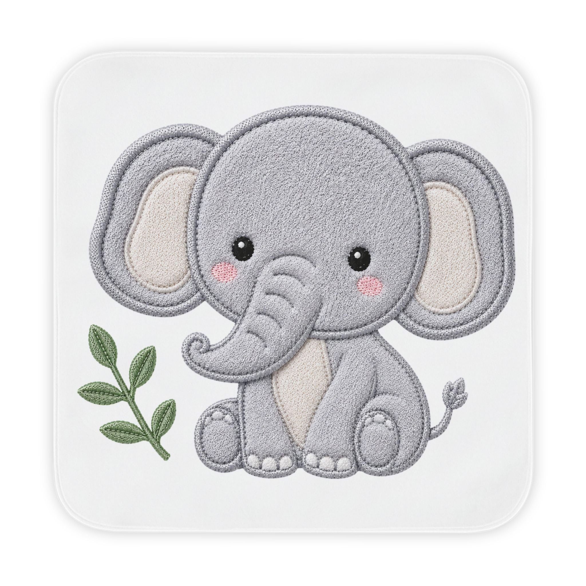 Baby Hooded Towel – Cute Grey Elephant Embroidered Infant Bath Wrap