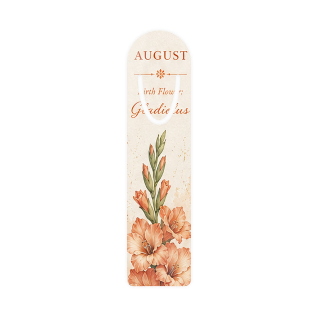 Bookmark (h) - August Birth Flower Gladiolus  — Floral Metal Page Marker