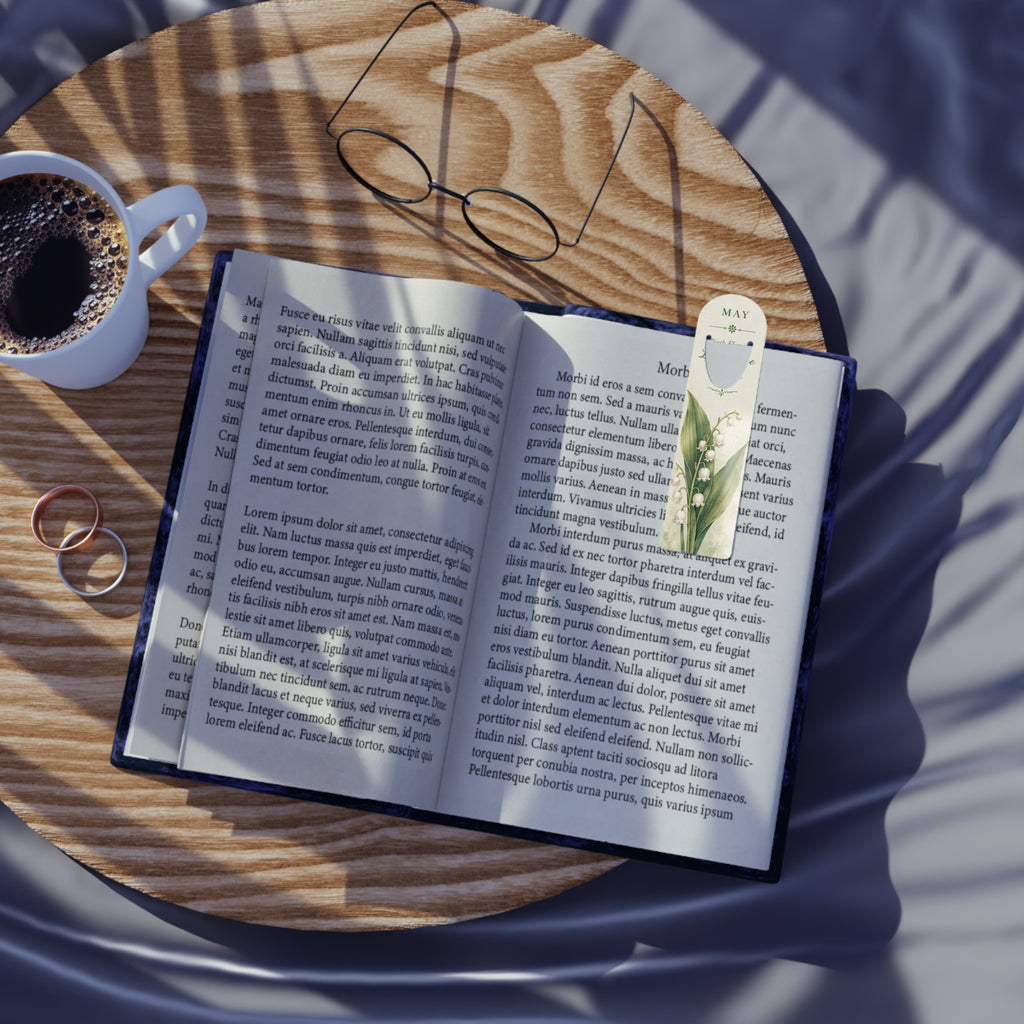Bookmark (e) - May Lily of the Valley Metal  — Botanical Birth Flower Gift