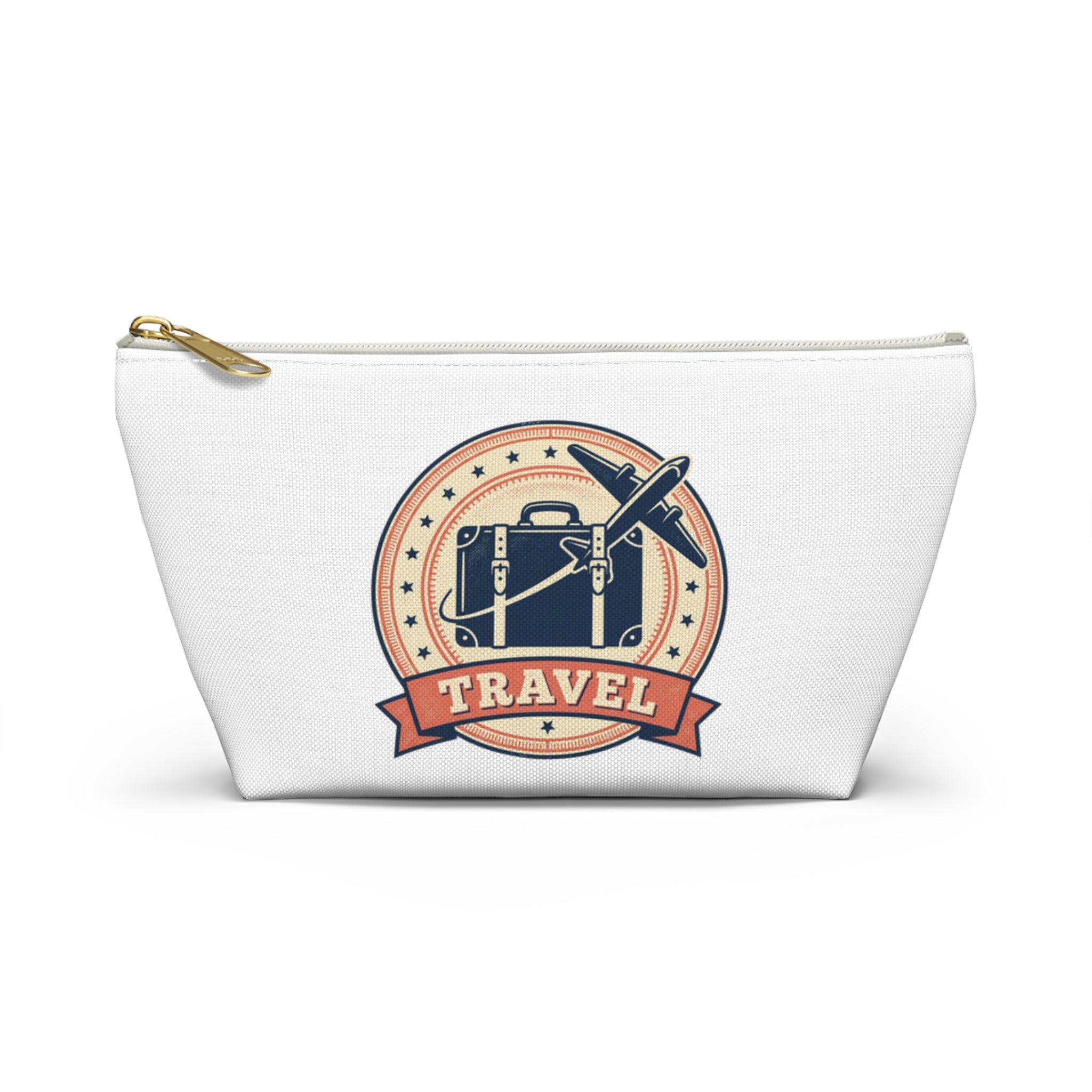 How to Become a House Sitter - Travel Accessory Pouch with Vintage Luggage & Plane Design