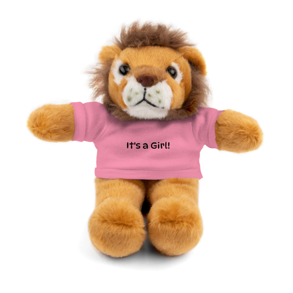 Baby Stuffed Animal It's a Girl! Pink T‑Shirt Baby Announcement Teddy