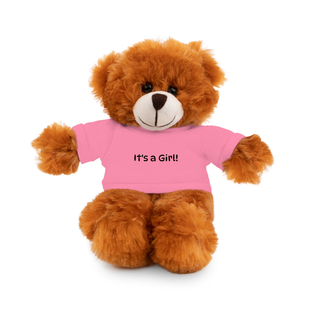 Baby Stuffed Animal It's a Girl! Pink T‑Shirt Baby Announcement Teddy