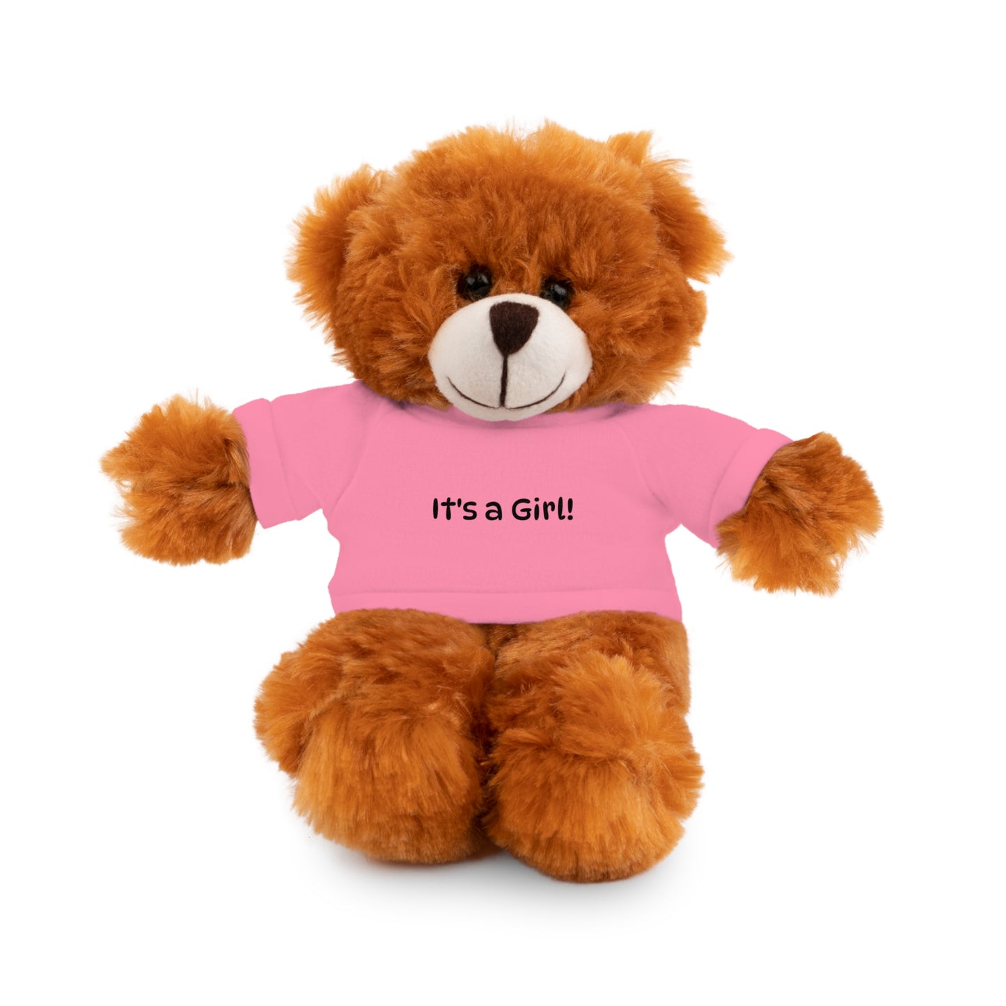 Baby Stuffed Animal It's a Girl! Pink T‑Shirt Baby Announcement Teddy