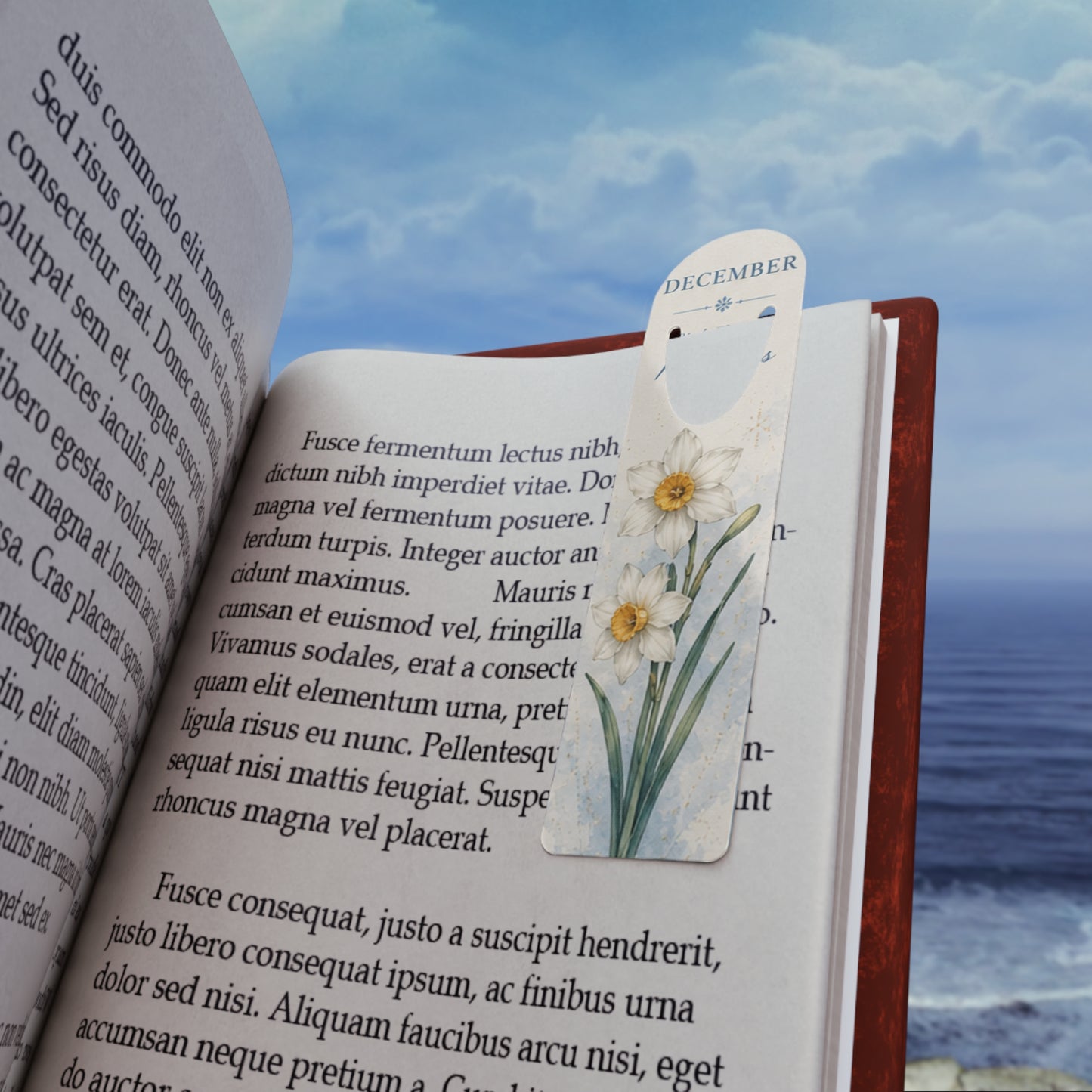 Bookmark (l) - December Narcissus — Floral Birth Month Bookmark