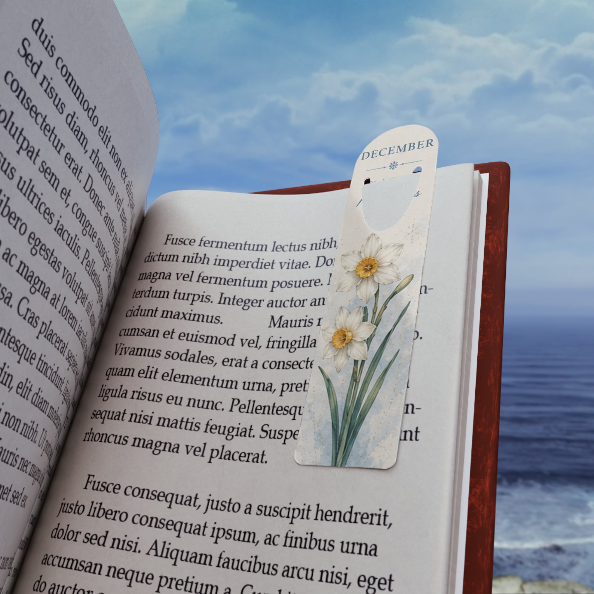 Bookmark (l) - December Narcissus — Floral Birth Month Bookmark