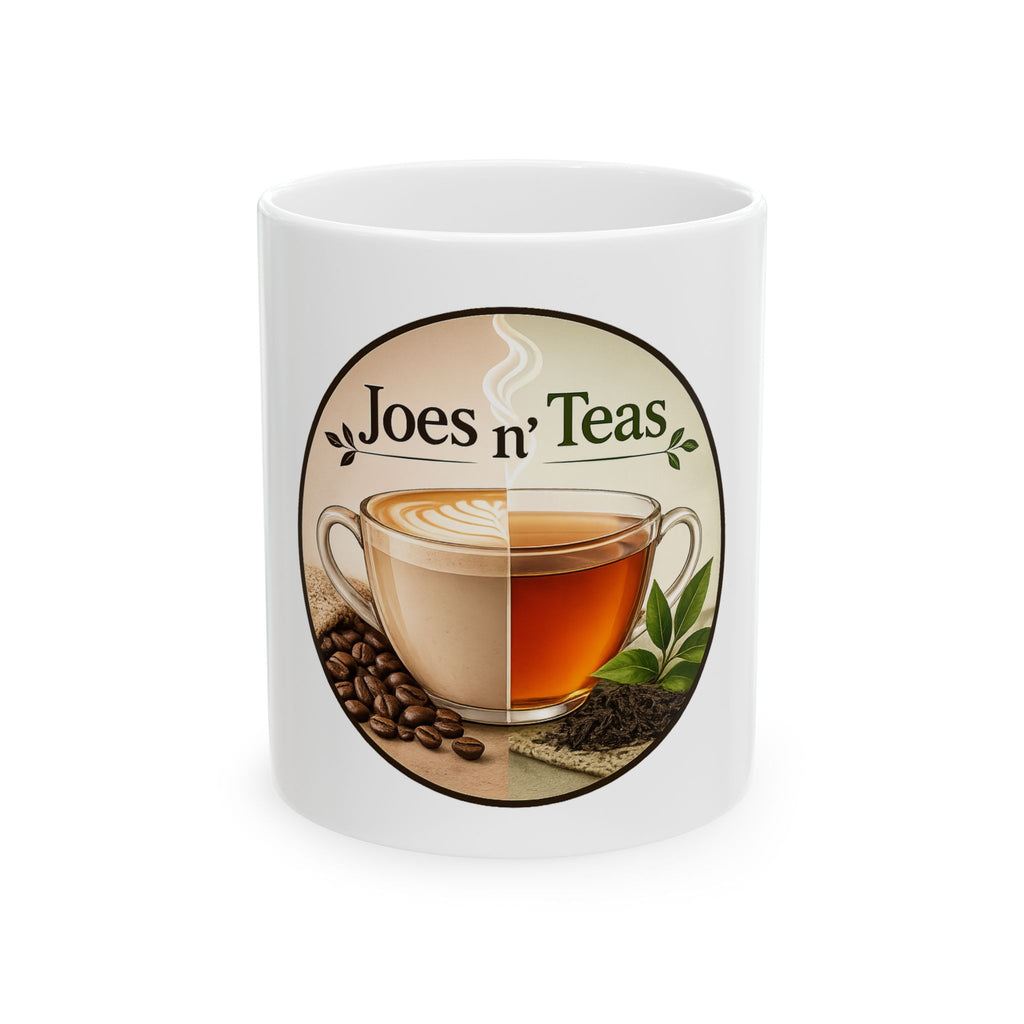 Joes N' Teas Coffee Ceramic Mug, (11oz, 15oz)