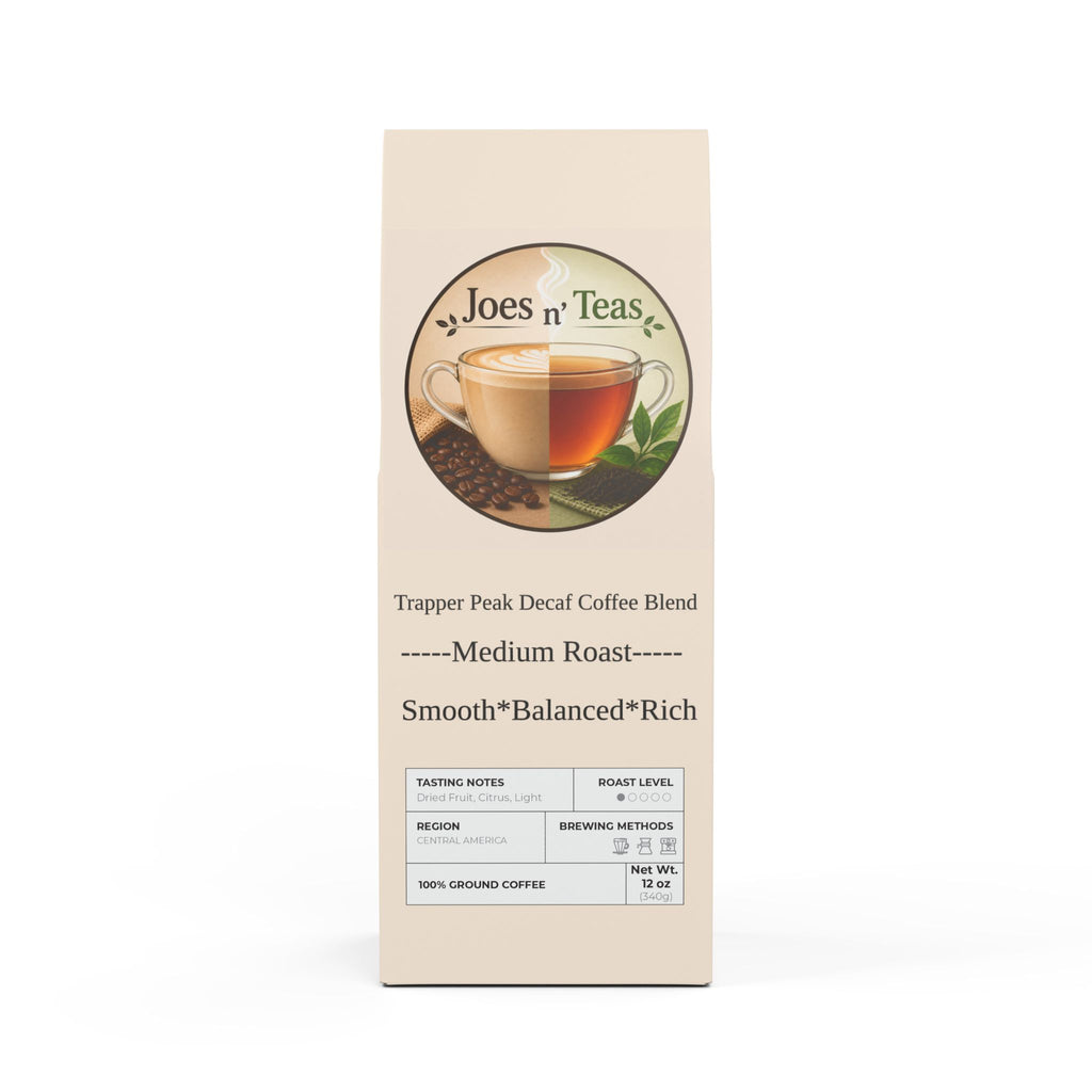 Joes N' Teas Coffee - Trapper Peak Decaf Coffee Blend (Medium Roast)
