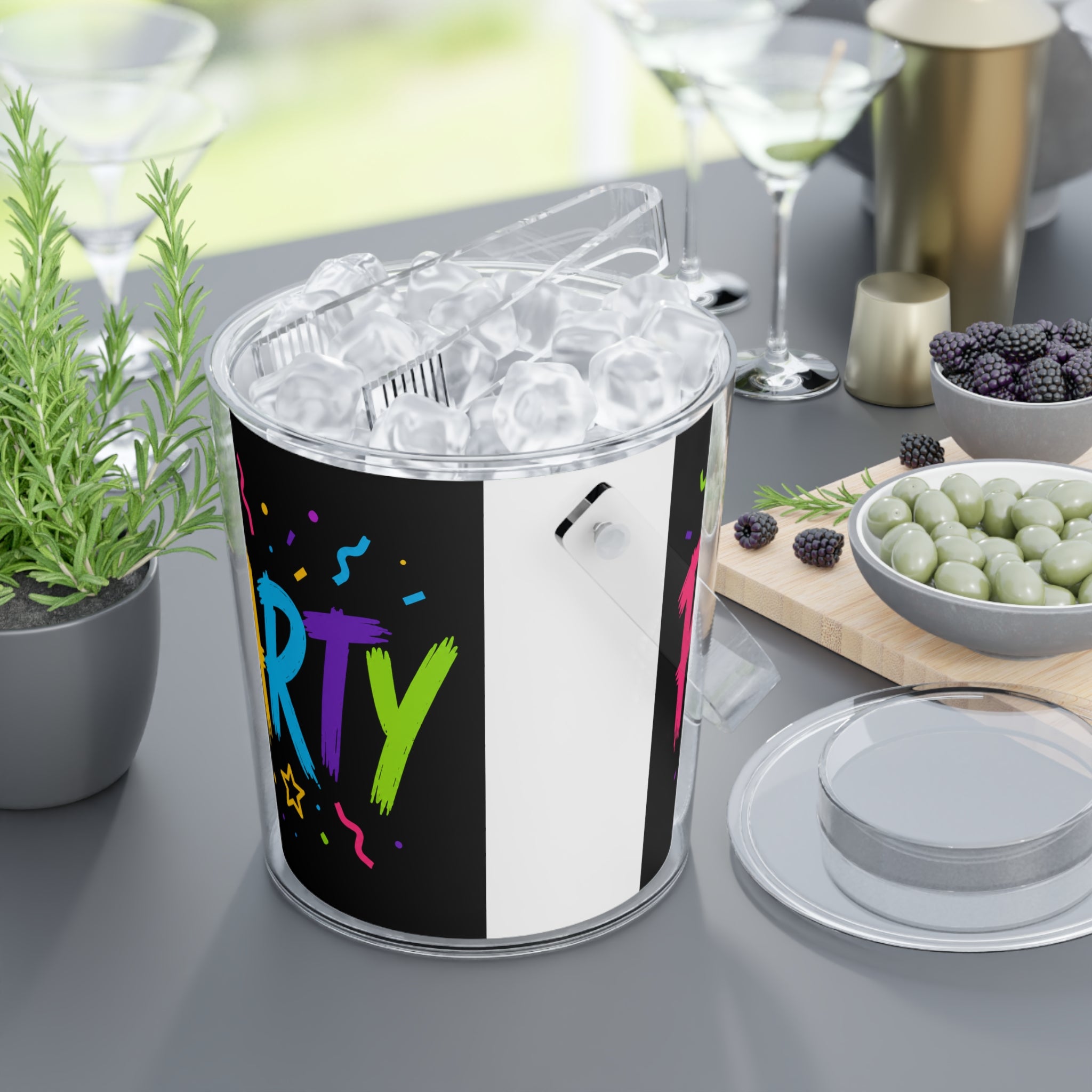 Great Ideas for Special Occasions January - December - Party Ice Bucket with Tongs – Colorful Confetti Beverage Cooler