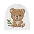 Baby Beanie - Cute Teddy Bear - Newborn Cotton Cap with Embroidered Bear Design
