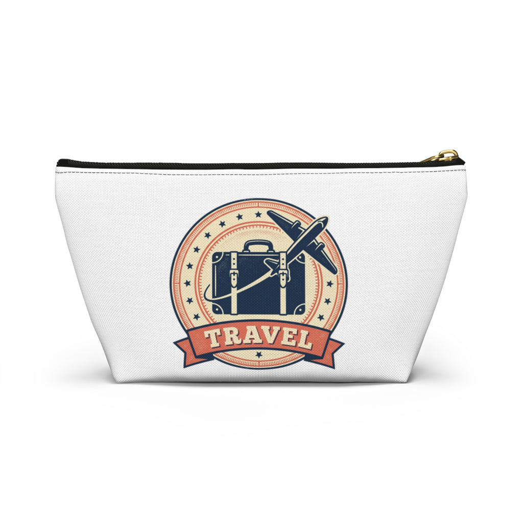 How to Become a House Sitter - Travel Accessory Pouch with Vintage Luggage & Plane Design