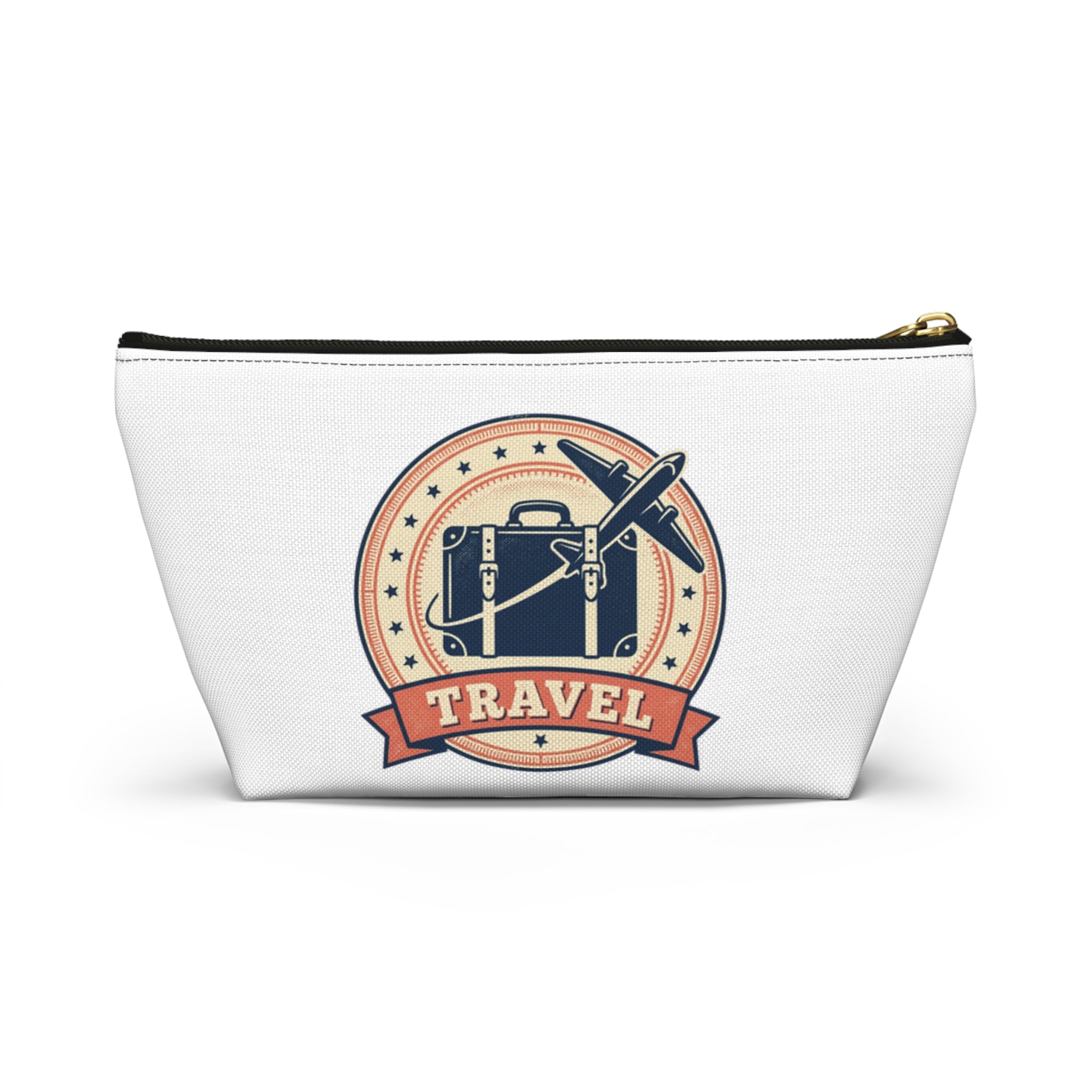How to Become a House Sitter - Travel Accessory Pouch with Vintage Luggage & Plane Design