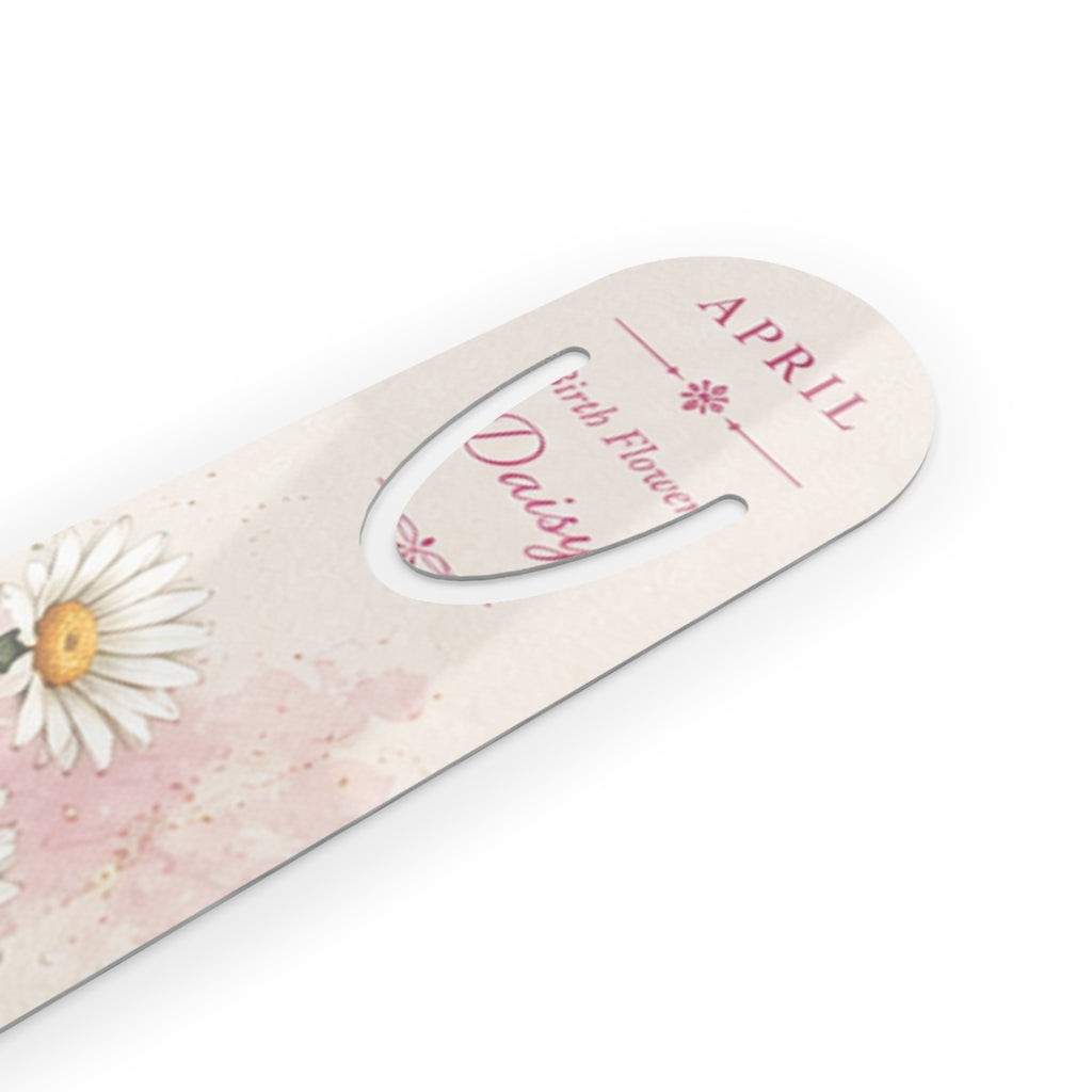 Bookmark (d) – April Birth Flower - Metal Bookmark with Floral Illustration