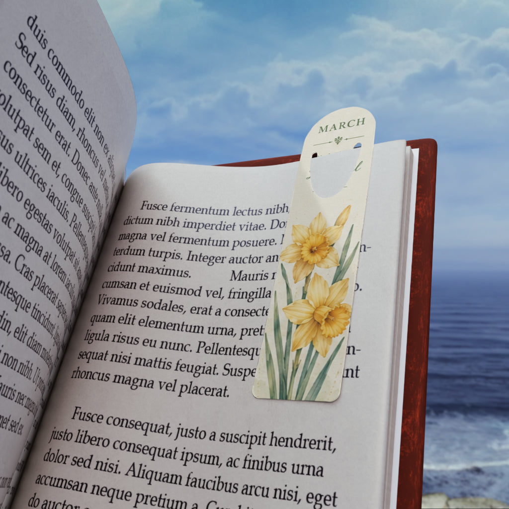 Bookmark (c) Daffodil March  — Botanical Metal Bookmark with Yellow Daffodil Design