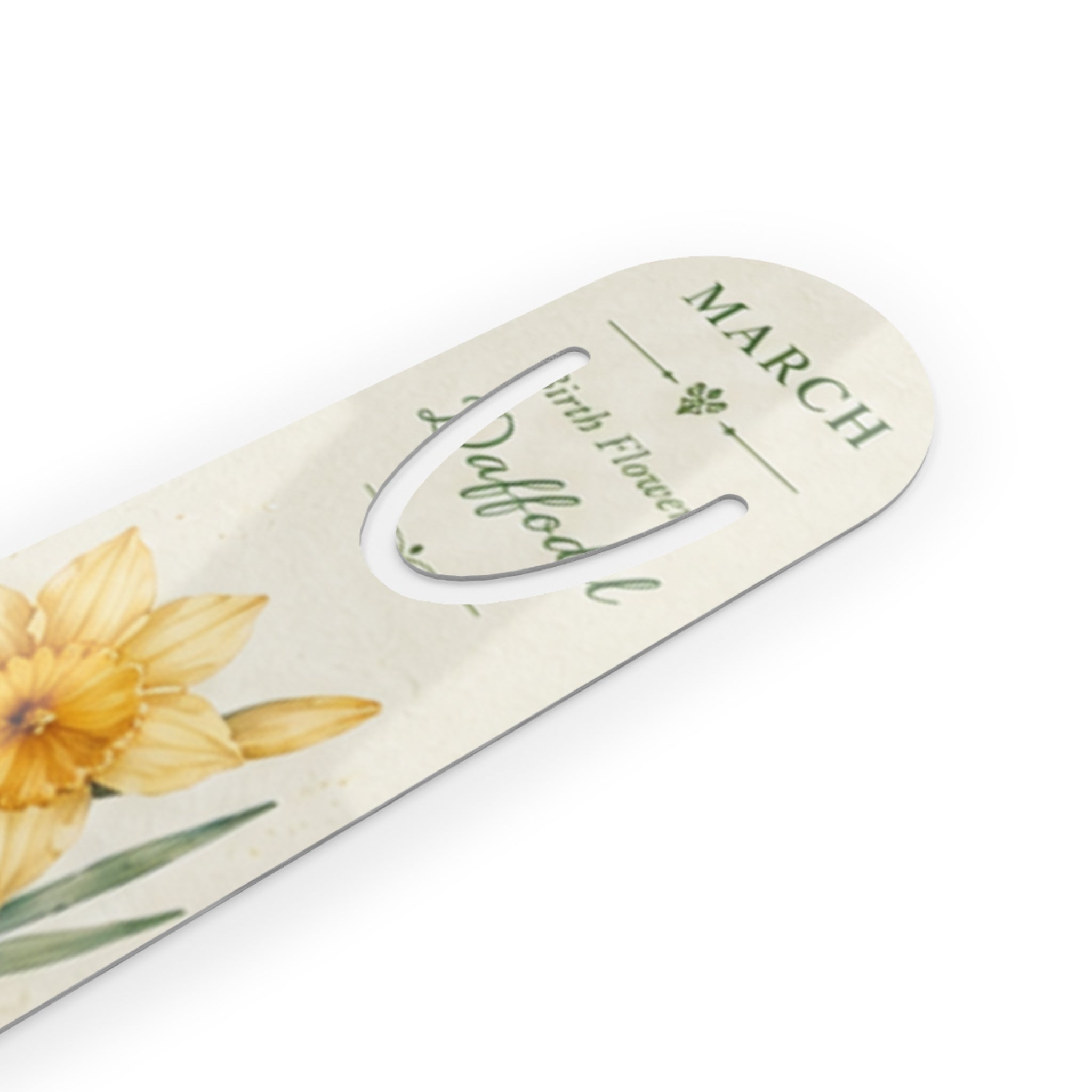 Bookmark (c) Daffodil March  — Botanical Metal Bookmark with Yellow Daffodil Design