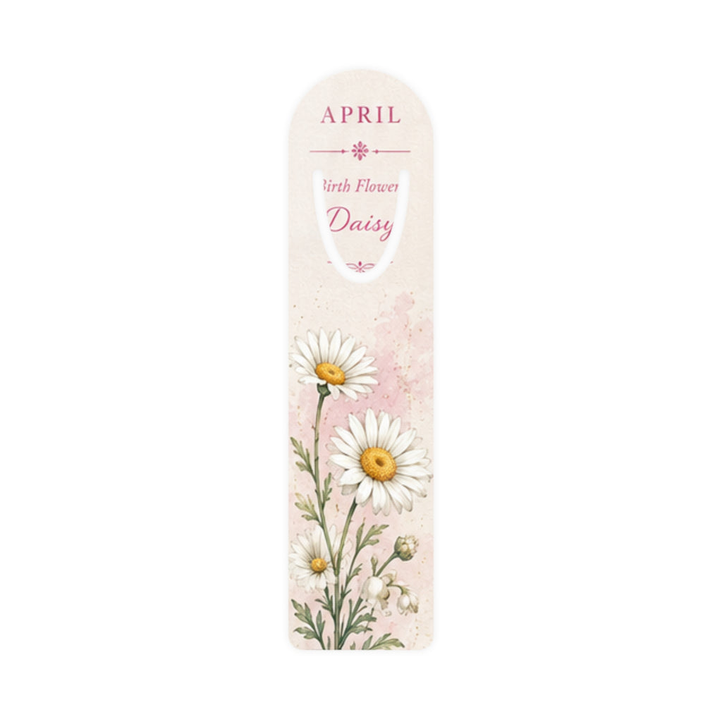 Bookmark (d) – April Birth Flower - Metal Bookmark with Floral Illustration