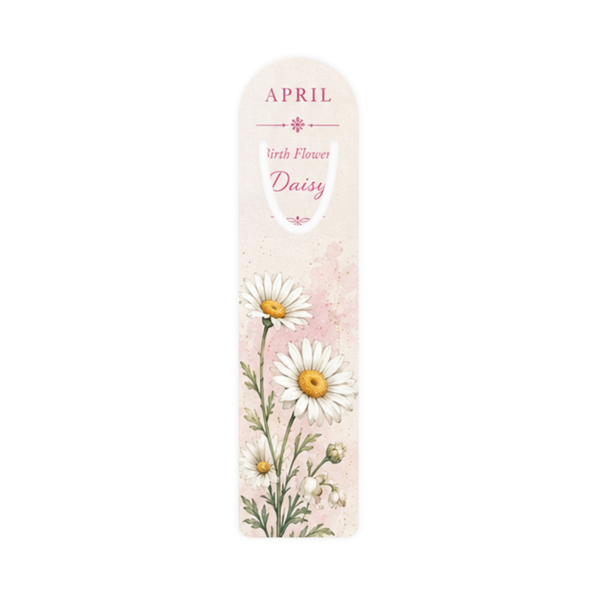 Bookmark (d) – April Birth Flower - Metal Bookmark with Floral Illustration