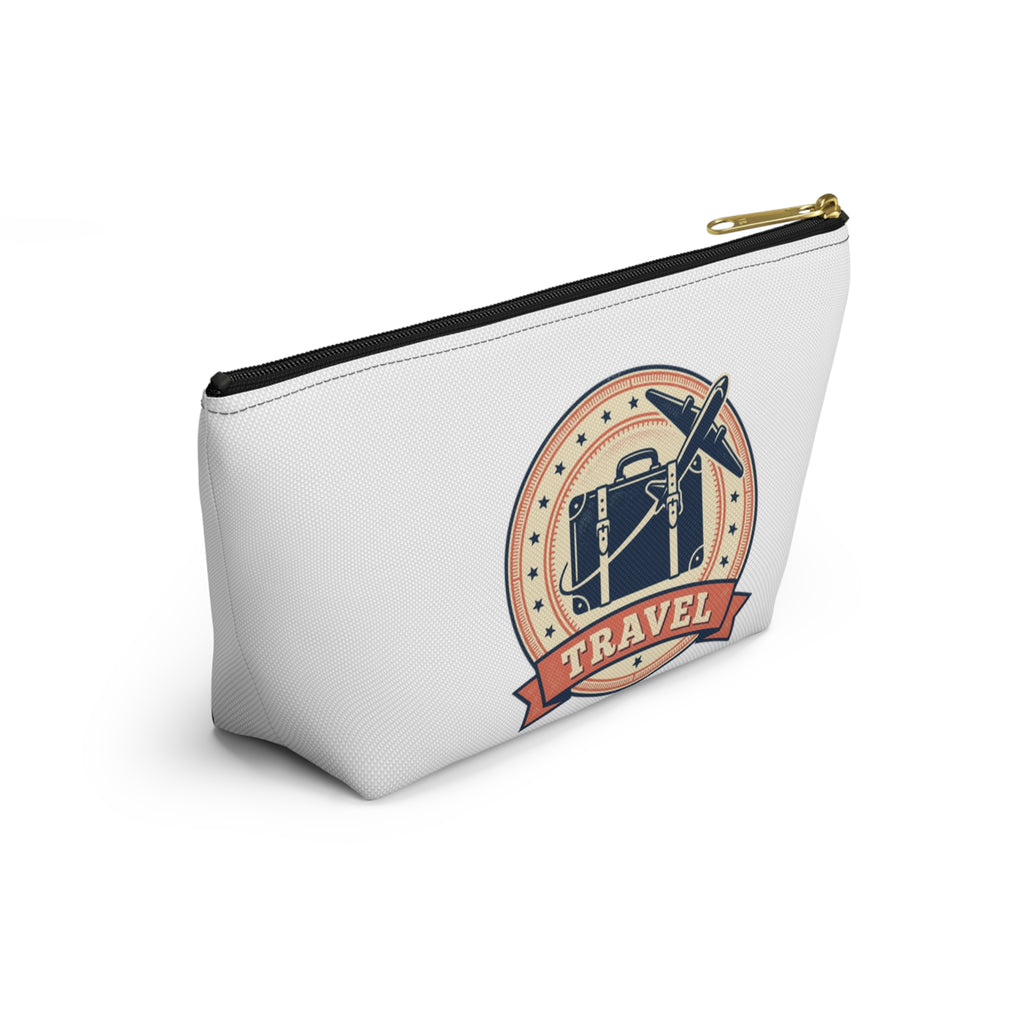 How to Become a House Sitter - Travel Accessory Pouch with Vintage Luggage & Plane Design