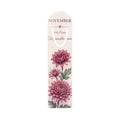 Bookmark (k) - November Chrysanthemum — Floral Birth Month Metal Bookmark
