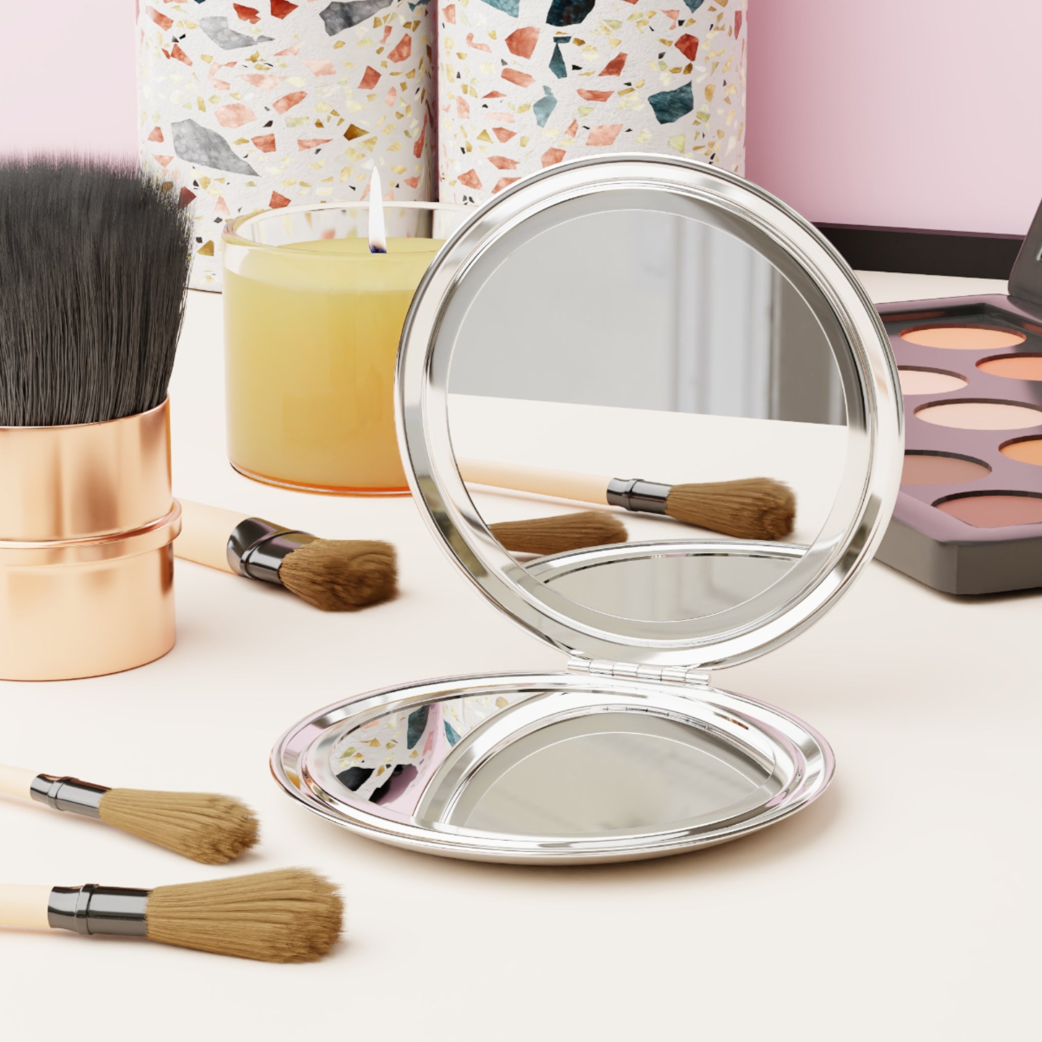 How to Become a House Sitter - Travel Compact Mirror — Vintage Luggage & Plane Design