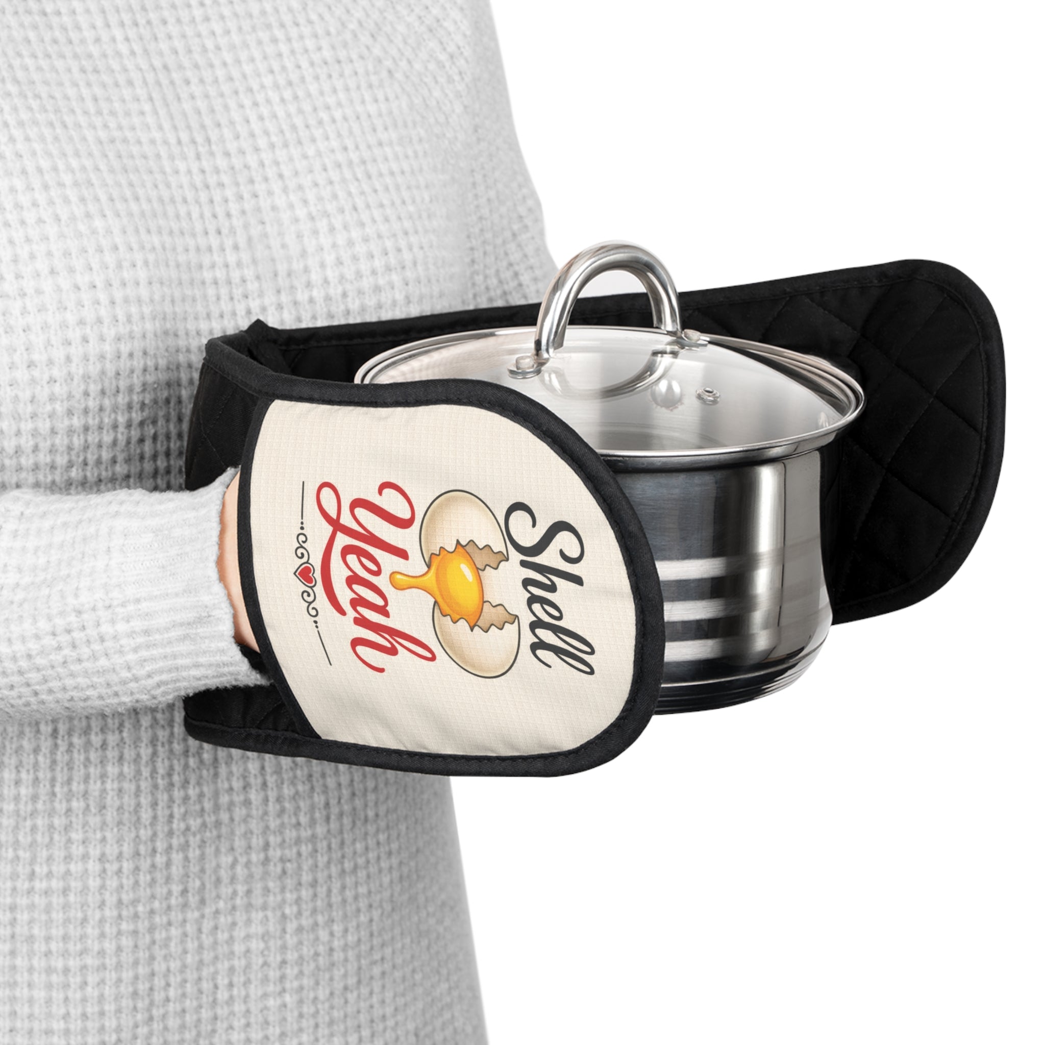 201 Ways to Fix an Egg - Shell Yeah Oven Mitts - Double Handled Heat-Resistant