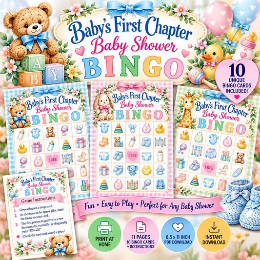 Baby Shower Bingo - 10 Cards