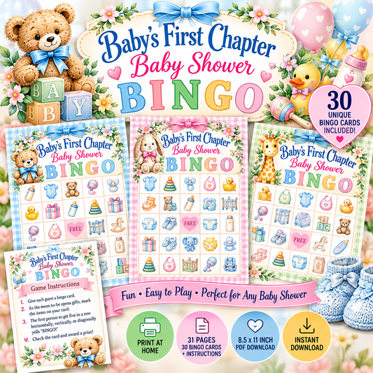 Baby Shower Bingo - 30 Cards