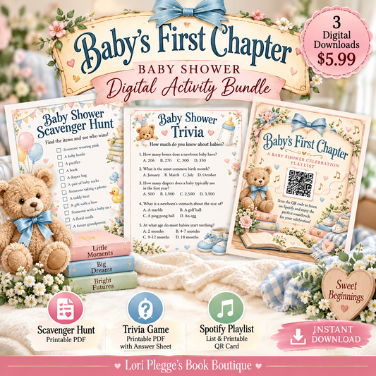 Baby's First Chapter – Baby Shower Digital Activity Bundle.
