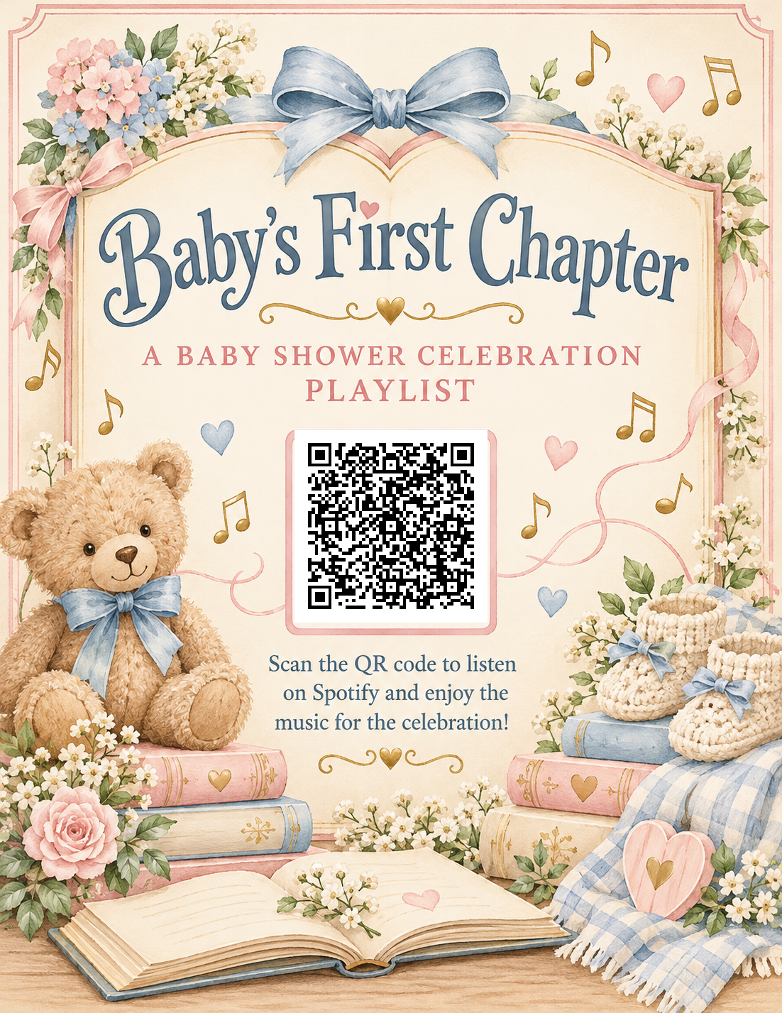 Baby's First Chapter – Baby Shower Spotify Playlist | Free Digital Download