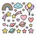 Babysitter Activity - Stickers - General Cute Shapes