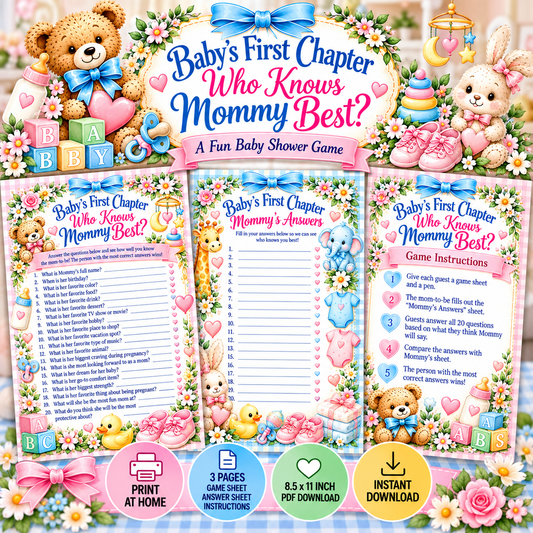Who Knows Mommy Best? Printable Baby Shower Game